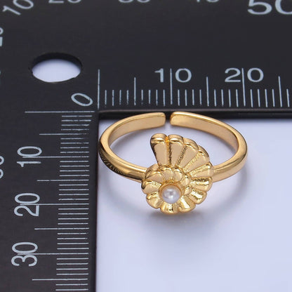 Aim Eternal - 24K Gold Filled Shell Pearl Adjustable Ring | U-421