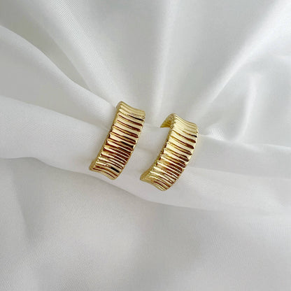 True by Kristy Jewelry - Rio Textured Hoops Earrings Gold Filled