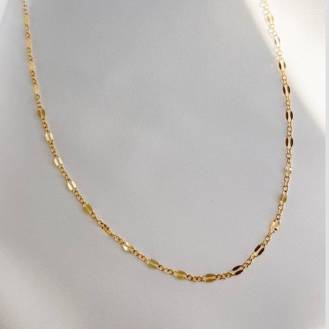 True by Kristy Jewelry - Kamryn Dapped Sequin Layering Chain Necklace Gold Filled