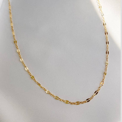 True by Kristy Jewelry - Kamryn Dapped Sequin Layering Chain Necklace Gold Filled