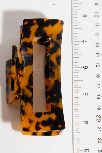 Collections by Fame Accessories - Black And Beige Rectangle Hair Claw
