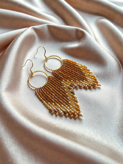 Mountain Sun Creations - Glimmer - Elegant Monochromatic Fringe Earrings