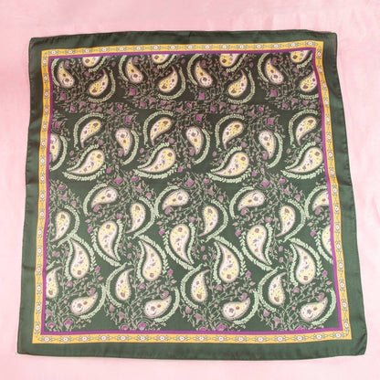 Anarchy Street - Paisley Floral Print Satin Square Scarf