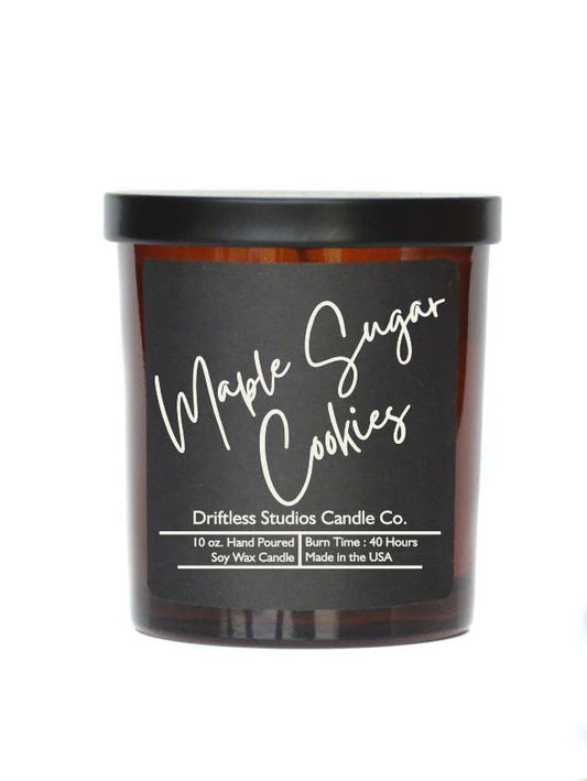Driftless Studios - Maple Sugar Cookies Soy Candle -10oz Jar + Lid Black Label