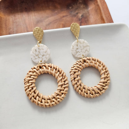 Spiffy & Splendid - Lana Earrings - Dark Rattan // Resort, Jewelry