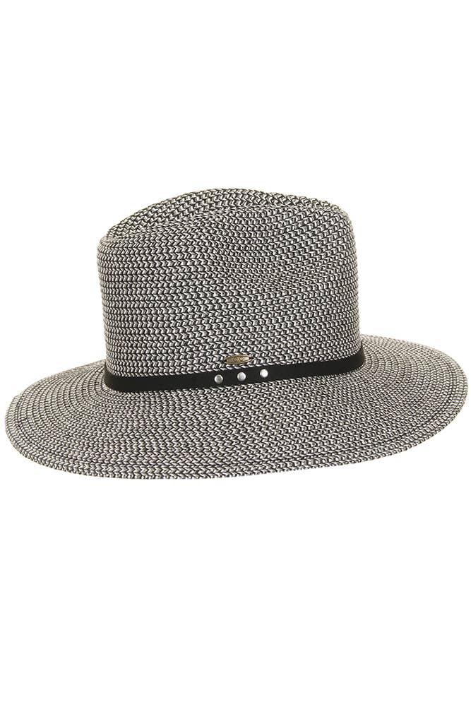 Hana - C.C Suede Band Trim Panama Sun Hat