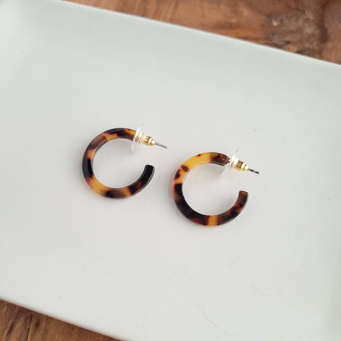 Spiffy & Splendid - Cam Mini Hoops - Tortoise //  Earrings, Jewelry