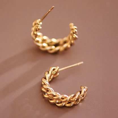 MA207 Mia Accessories - 18K Gold Plated Waterproof Stainless Steel Hoop Earrings - 6883