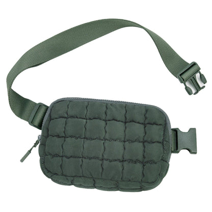 Aili's Corner - Evyn Quilted Puffer Sling Crossbody Belt Bum Fanny Waist Bag