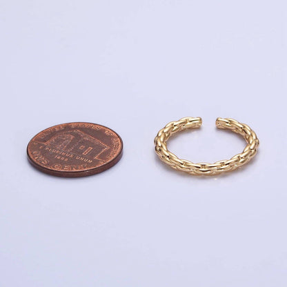 Aim Eternal - Dainty Gold Rope Ring Open Adjustable Silver Thin Ring