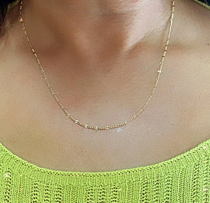 Milie Jewels - 18k Gold Filled 2mm Fancy 3x1 Figaro Chain For Wholesale