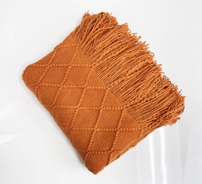 Fennco Styles - Rhombus Diamond Knit 50x60 Inch Throw Blanket