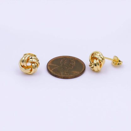 Aim Eternal - 24K Gold Filled Mini 10mm Geometric Knot Stud Earrings | AI451