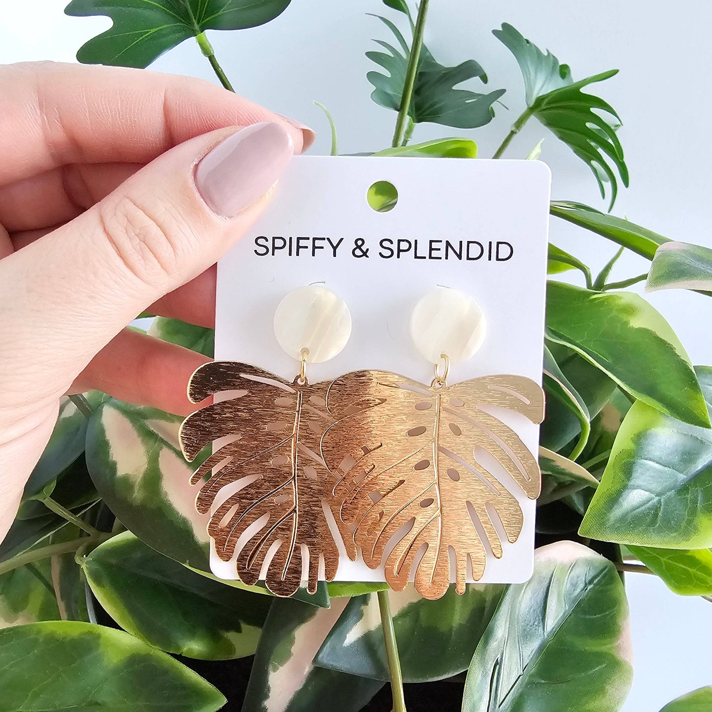 Spiffy & Splendid - Belize Earrings - Ivory // Plant, Resort, Jewelry