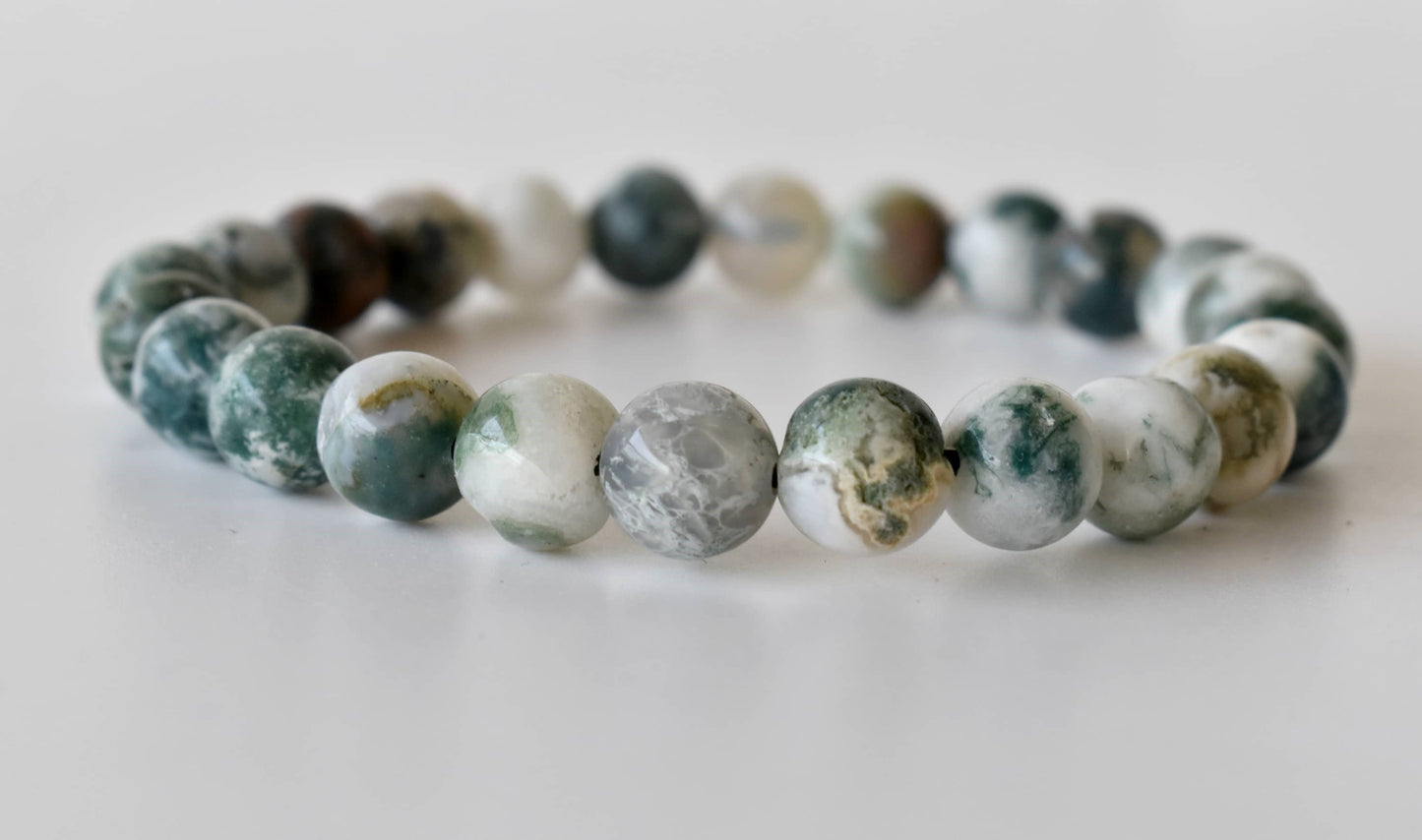 Soothing Crystals - Tree Agate Bracelet (Sense of Peace and Inner Tranquility)