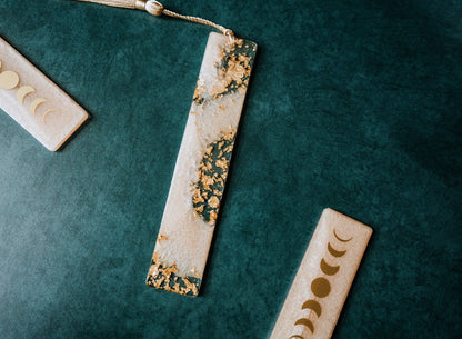 Dège Creative - Peach Moon Phases & Geode Bookmark