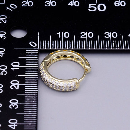 Aim Eternal - 16K Gold Filled Micro Paved CZ 20mm Huggie Earrings | AD1310