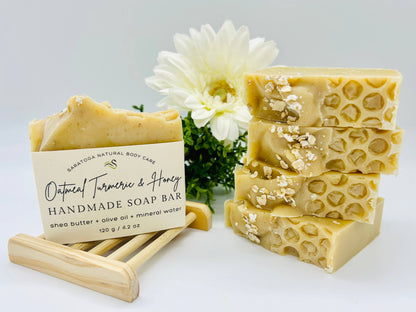 SARATOGA NATURAL BODY CARE LLC - Oatmeal Turmeric & Honey Handmade Soap Bar VEGAN