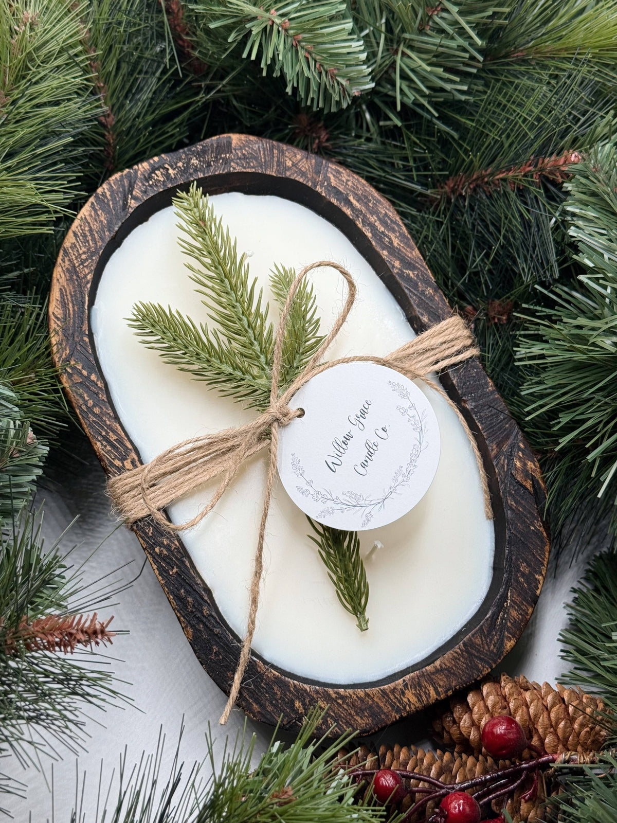 WGC107 Willow Grace Candle Co - *Holiday* Petite Dough Candle