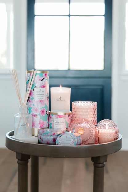 SOI103 The SOi Company - Pink Chiffon 8oz Petite Shimmer Candle (Light Pink)