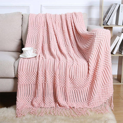 Fennco Styles - Waffle Stripe 50x60 Inch Throw Blanket