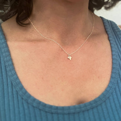 Sela+Sage - Tiny Religious Necklace, Christian Cross