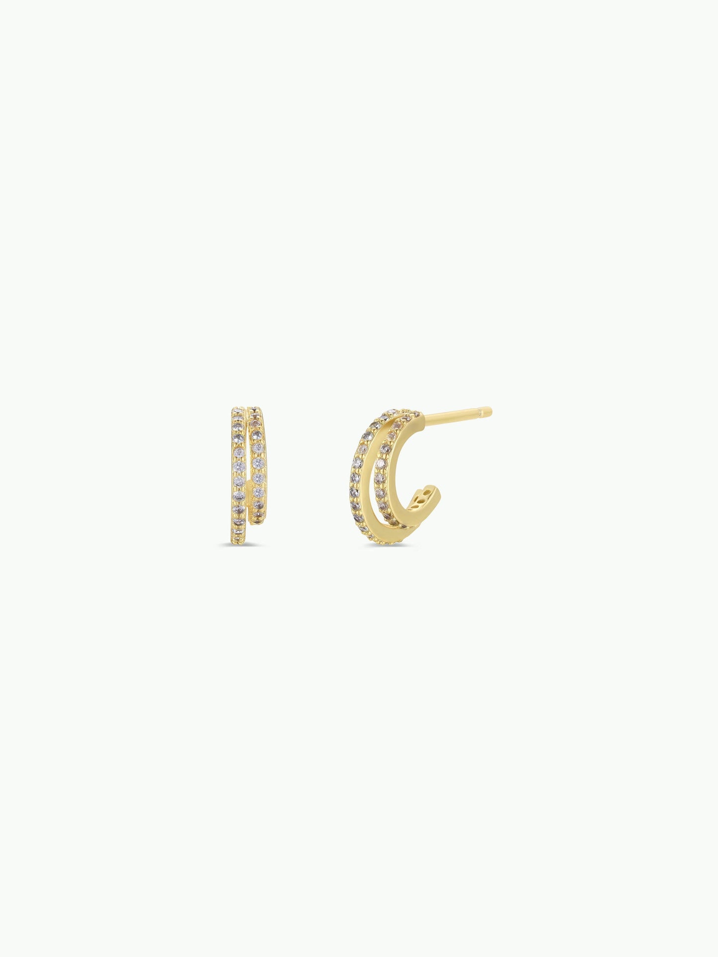 JaxKelly - Double Champagne Hoop - Gold Earrings