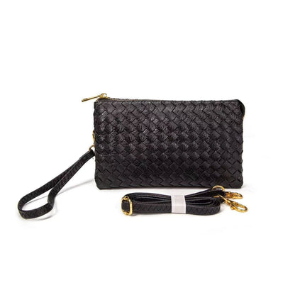 MiMi Wholesale - 7050 Kathy Woven Three Compartment Clutch/Crossbody Bag