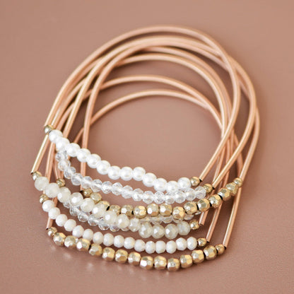 MA101 Mia Accessories - Boho Layered Spring Coil Guitar String Bracelet Set - 6961