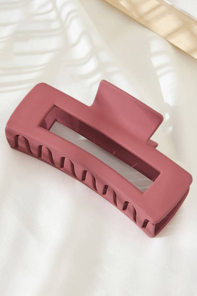 Hana - Solid Color Rectangle Shaped Hair Claw