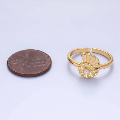 Aim Eternal - 24K Gold Filled Shell Pearl Adjustable Ring | U-421