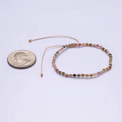 Aim Eternal - 14K Gold Filled Tourmaline Multifaceted Cream Rope Adjustabl