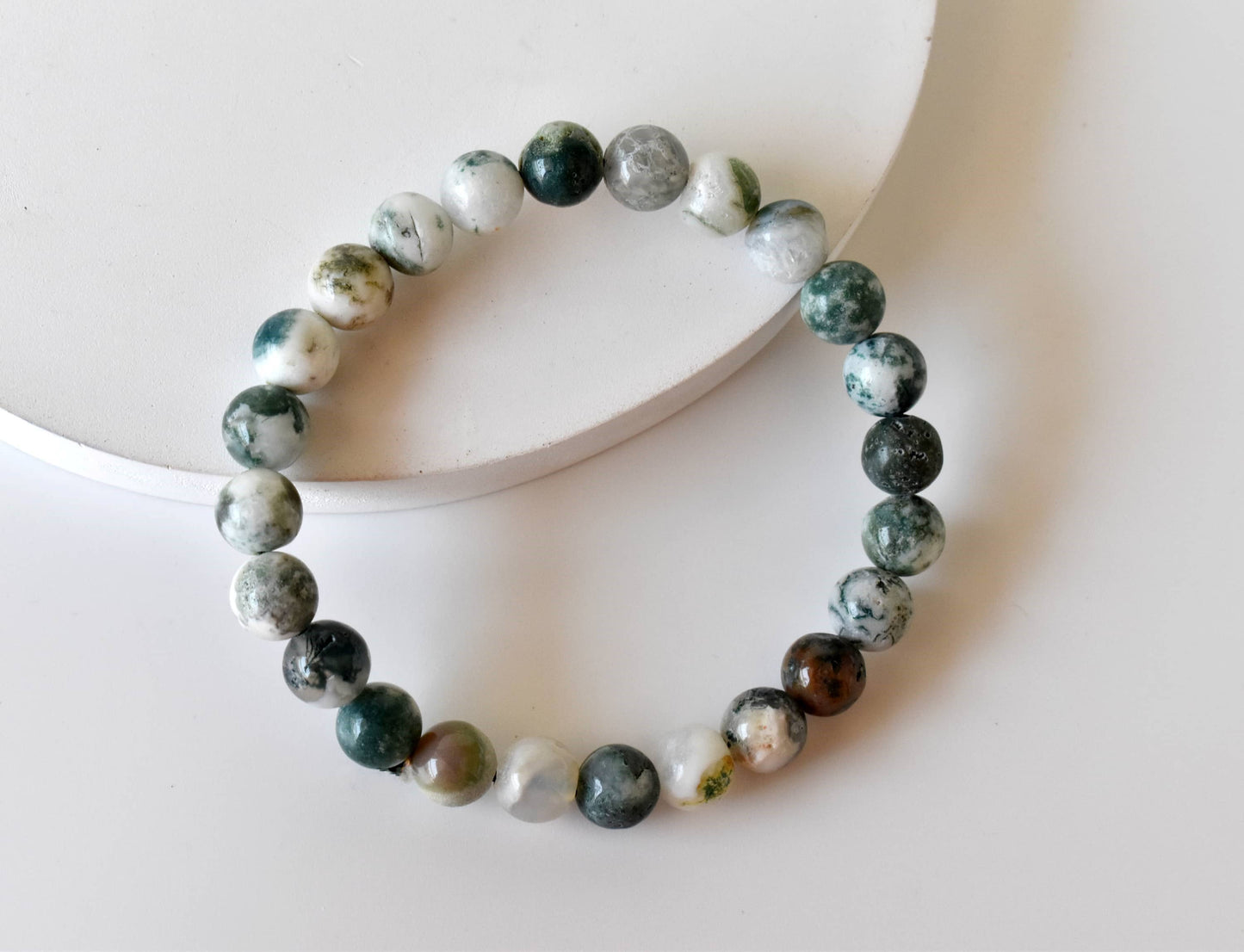 Soothing Crystals - Tree Agate Bracelet (Sense of Peace and Inner Tranquility)