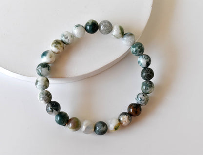 Soothing Crystals - Tree Agate Bracelet (Sense of Peace and Inner Tranquility)