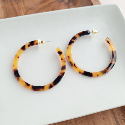Spiffy & Splendid - Cameron Hoops - Tortoise // Earrings, Jewelry