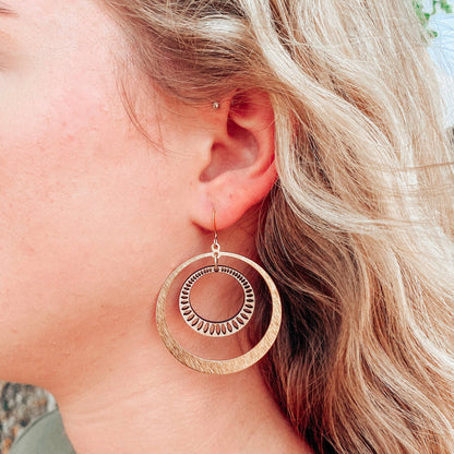Cecelia Designs Jewelry - Gold Hoop Quartz or Wood Earrings