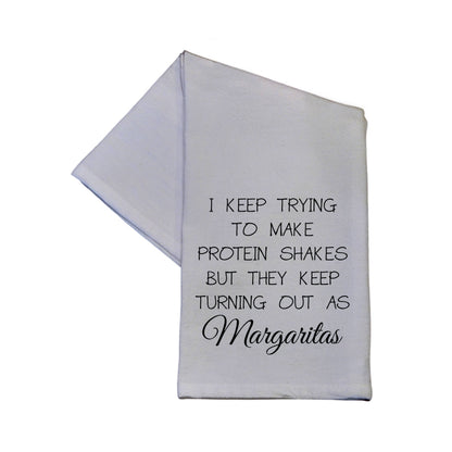 Driftless Studios - Protein Shakes Come Out As Margaritas 16x24 Tea Towel