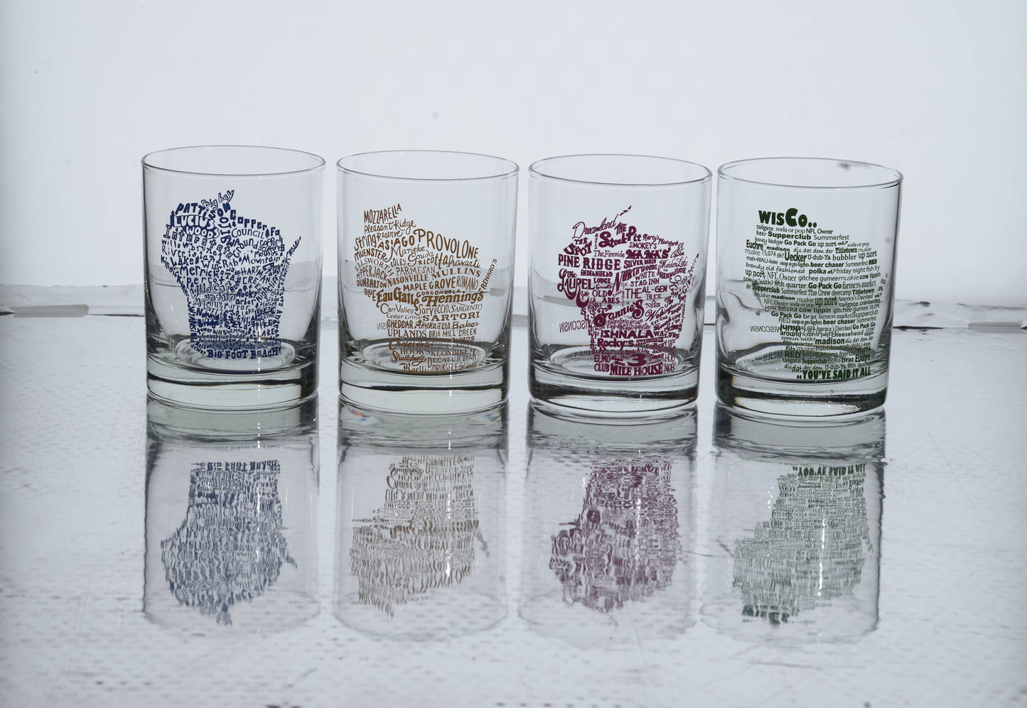 Flags Over Wisconsin - Wisco Lingo Rocks Glass