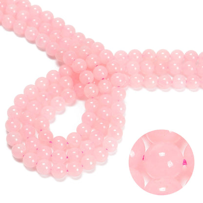CRCBEADS - Rose Quartz Smooth Round Beads 4mm 6mm 8mm 10mm 12mm 15.5" Strand
