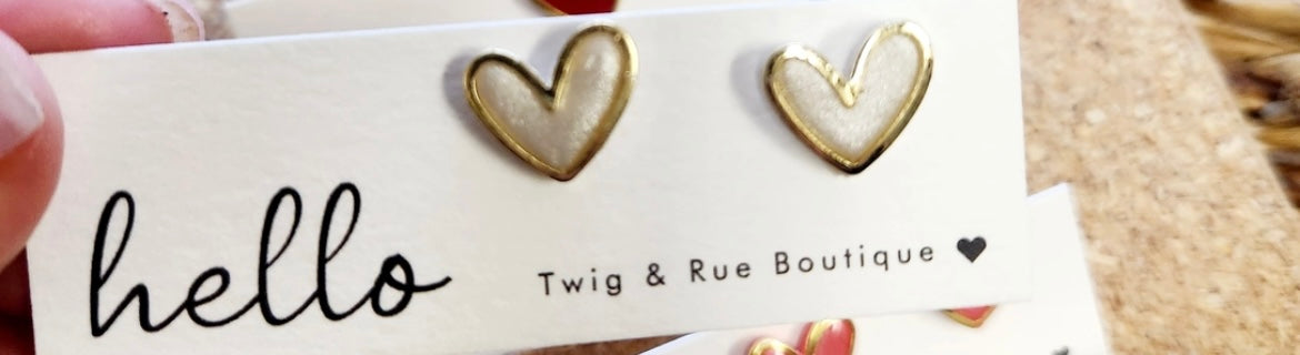 Twig & Rue boutique - Heart clay studs