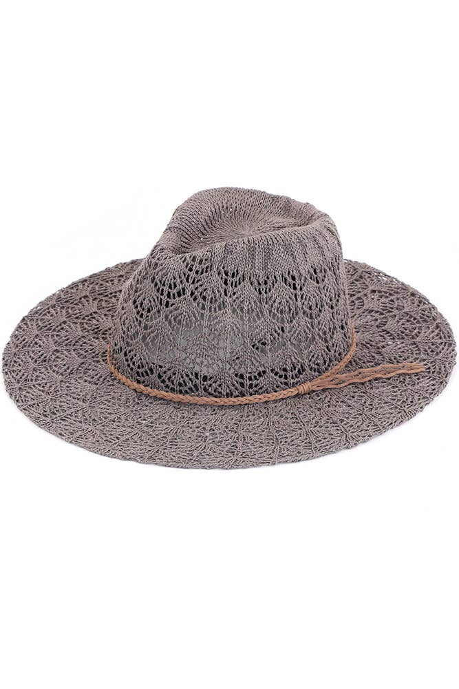 Hana - C.C Horseshoe Lace Knitting Summer Panama Hat