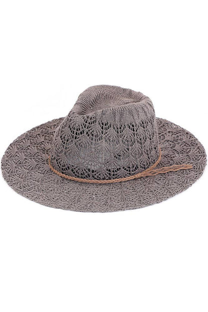 Hana - C.C Horseshoe Lace Knitting Summer Panama Hat