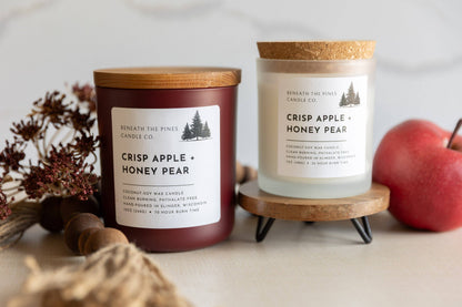 Beneath The Pines Candle Co. - Crisp Apple + Honey Pear: Coconut-Soy Candle