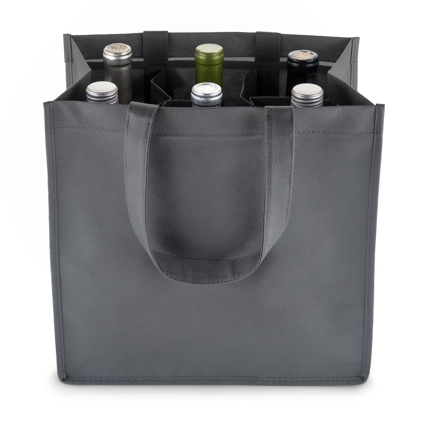 TRUE - Reusable 6 Bottle Non Woven Fabric Wine Tote ASST COLORS