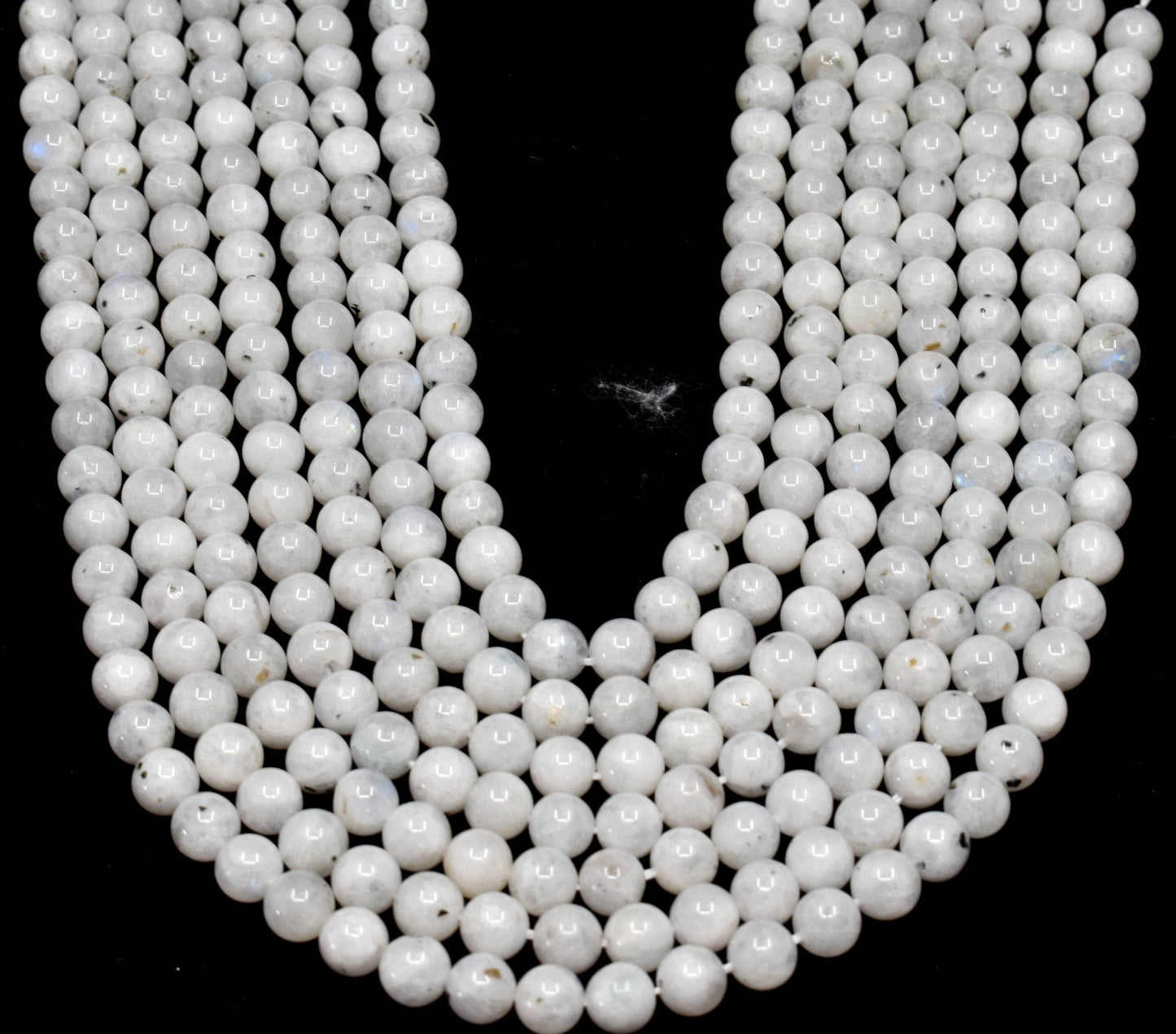 Soothing Crystals - White Rainbow Moonstone Beads 6, 8,10mm Project For Beads