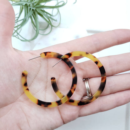 Spiffy & Splendid - Cameron Hoops - Tortoise // Earrings, Jewelry