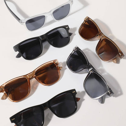 Fashion City - Square Shape Frame Wood Legs Fashion Sunglasses