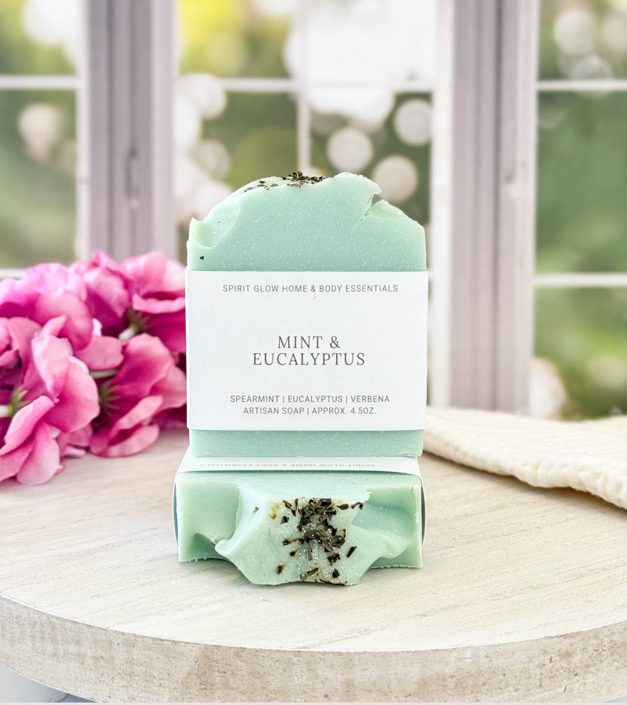 Spirit Glow Home & Body Essentials - Mint & Eucalyptus - Handcrafted Artisan Soap Bar