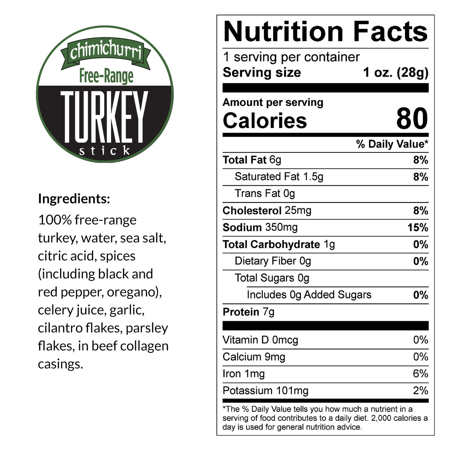 Sogo Snacks - Chimichurri - Free-Range Turkey Sticks (No Sugar)