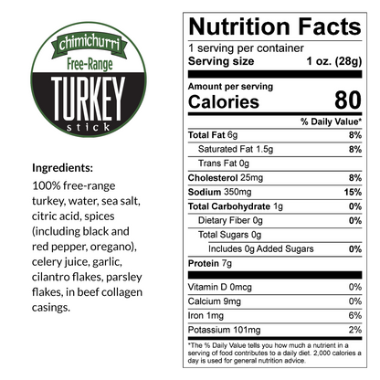 Sogo Snacks - Chimichurri - Free-Range Turkey Sticks (No Sugar)